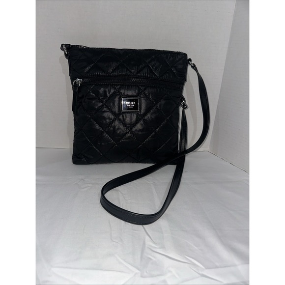 DKNY Maya Quilted Nylon Crossbody Purse Black - Picture 1 of 11